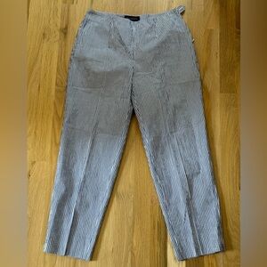 Piazza Sempione seersucker blue and white Audrey pants. Size IT 38